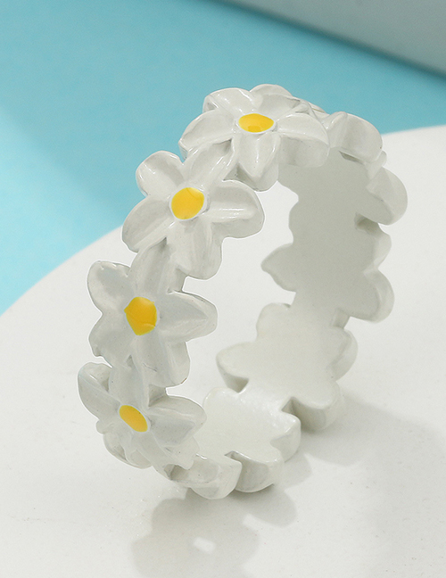 Fashion White Alloy Flower Ring