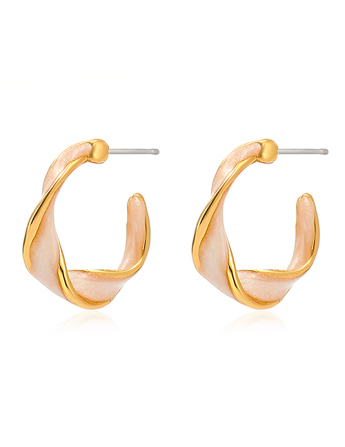 Fashion Gold Alloy Dripping Spiral C-shaped Earrings