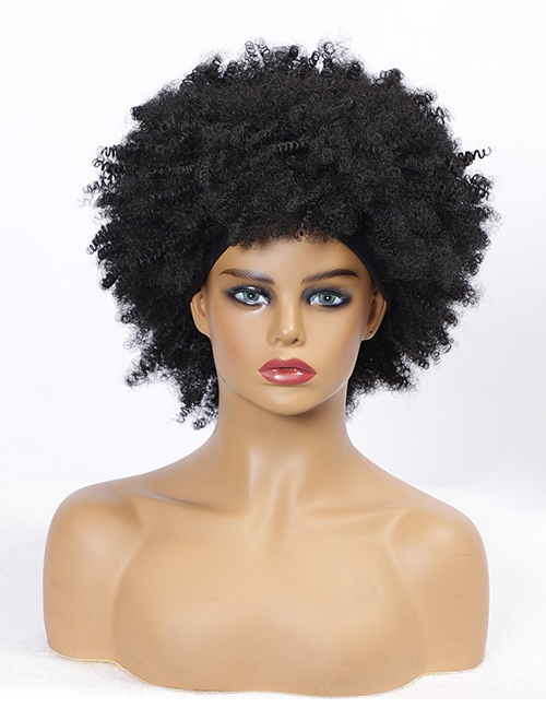 Fashion Black African Explosive Short Curly Hair Headgear
