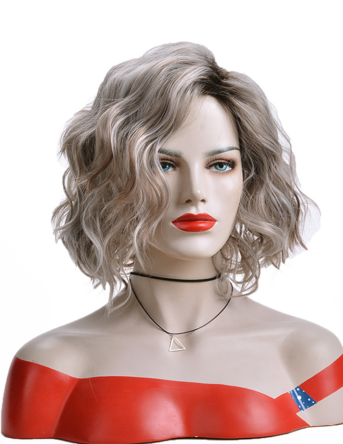 Fashion Photo Color Water Ripple Wave Curly Wig Headgear