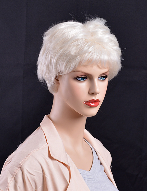 Fashion Off-white High-temperature Silk Headgear For Short Curly Hair