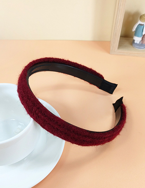 Fashion Red Wine Wool Woven Fine Headband