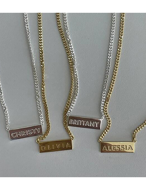 Fashion Alessta Alloy Geometric Letter Brand Necklace (single)