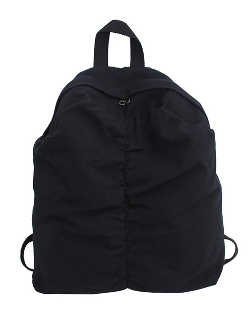 Fashion Black Large Capacity Canvas Backpack