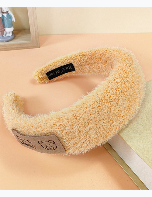 Fashion Orange Plush Bear Labeling Headband
