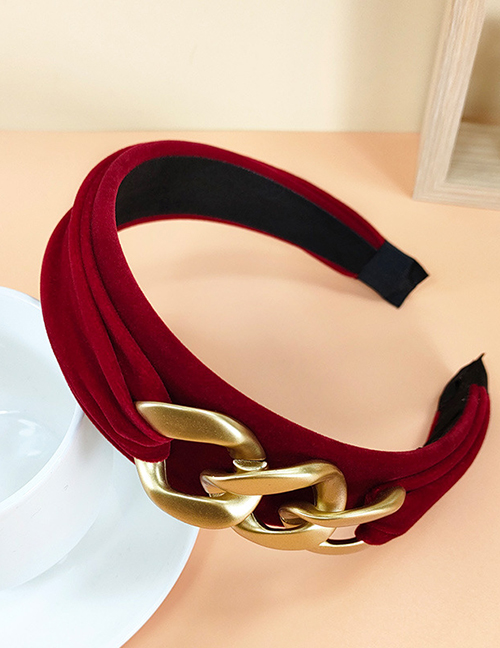 Fashion Big Red Flocking Chain Headband