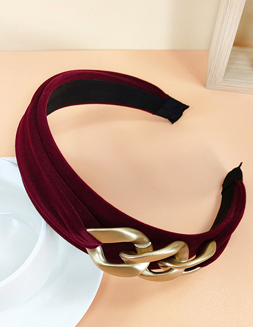 Fashion Red Wine Flocking Chain Headband