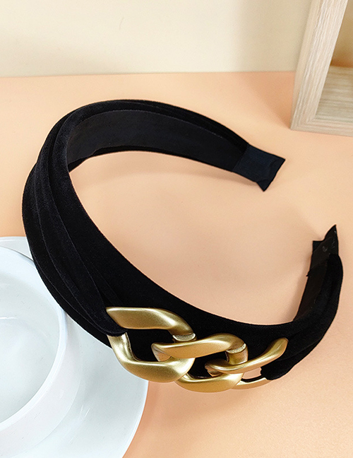 Fashion Black Flocking Chain Headband