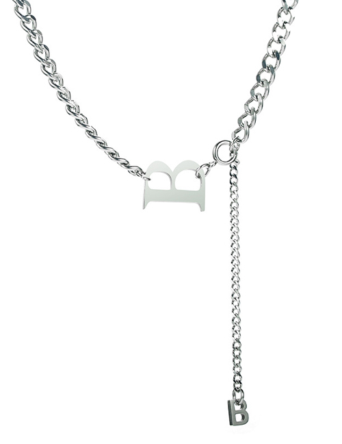 Fashion Silver Color Titanium Steel Letter Y Necklace