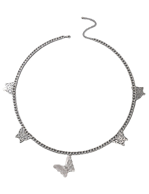 Fashion Silver Butterfly Hollow Single Layer Waist Chain