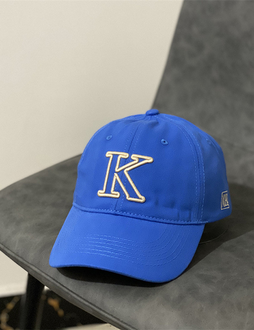 Fashion Blue Letter Embroidered Soft Top Baseball Cap