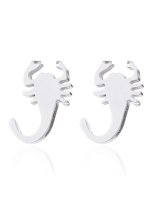 Fashion 066 Steel Color Stainless Steel Lobster Earrings