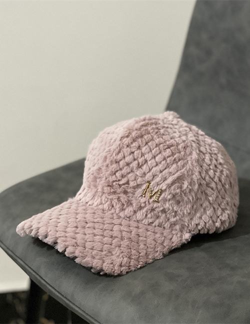 Fashion Pink Rabbit Fur M Standard Baseball Cap