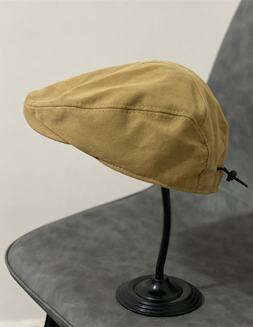 Fashion Camel Cotton Micro Pleated Forward Hat