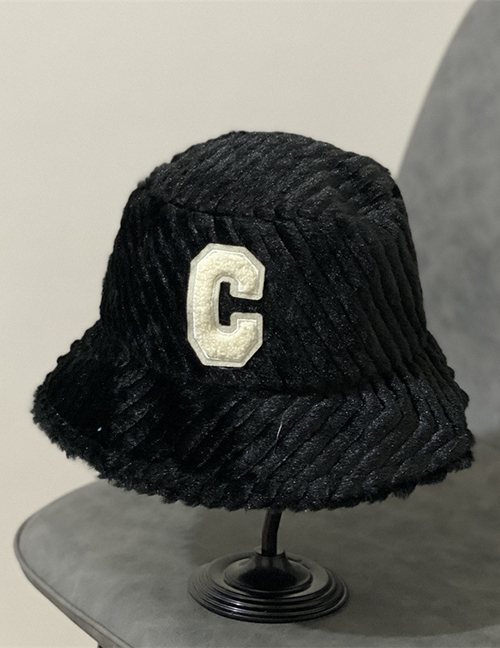 Fashion Black Letter Embroidery Flat Top Fisherman Hat