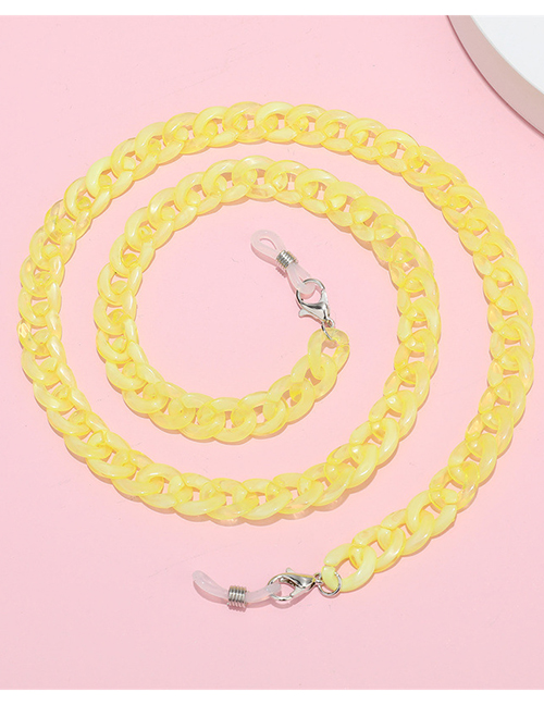Fashion Yellow Acrylic Geometric Chain Halterneck Glasses Chain
