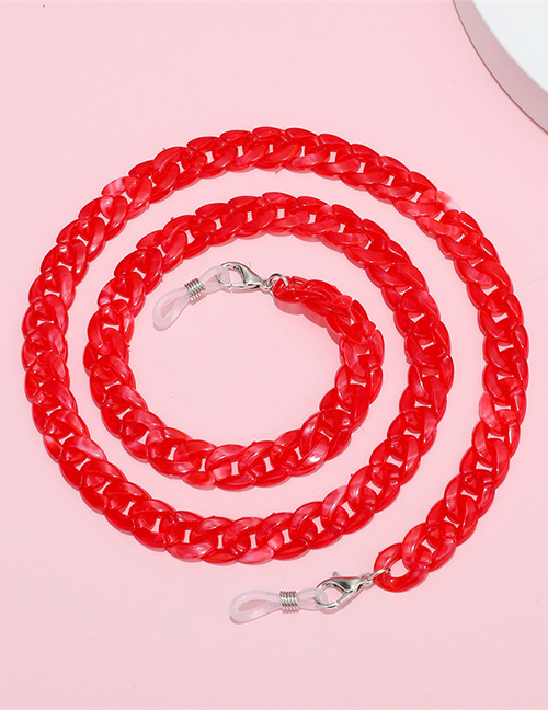 Fashion Red-2 Acrylic Geometric Chain Halterneck Glasses Chain