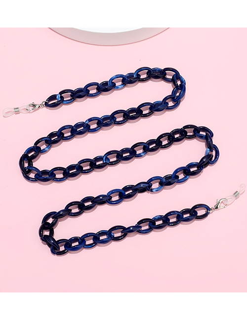 Fashion Dark Blue Small Oval Glasses Chain Acrylic Color Chain Glasses Chain