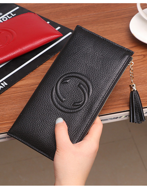 Fashion Black Large-capacity Buckle Leather Wallet With Multiple Card Slots