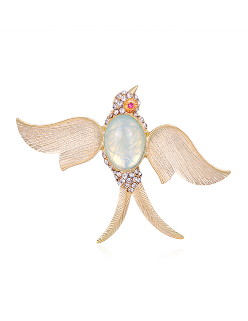 Fashion Gold Alloy Diamond Bird Brooch