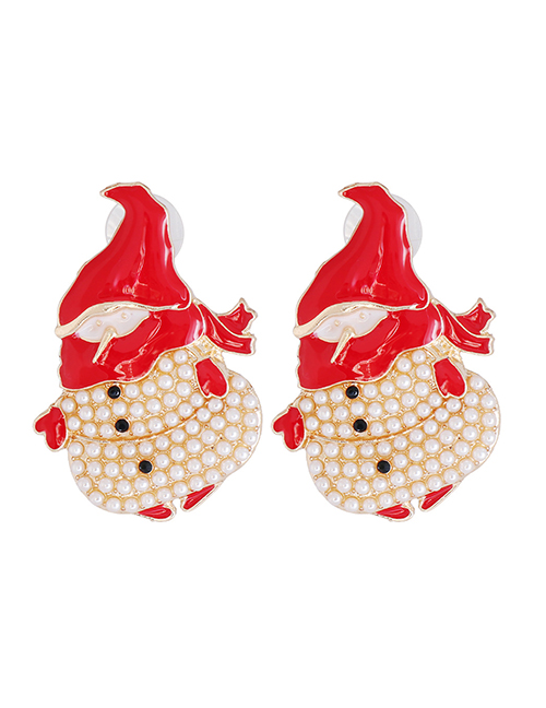 Fashion Santa Claus Alloy Diamond-studded Santa Stud Earrings
