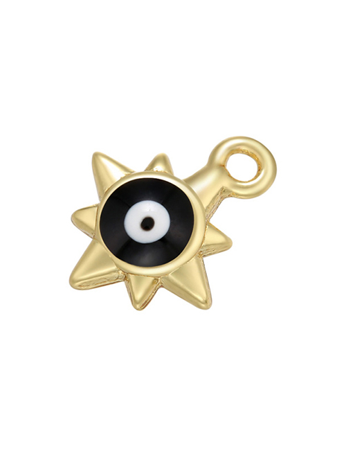Fashion Gold Coloren Black Copper Drop Oil Eyes Six-pointed Star Diy Accessories