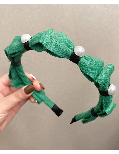 Fashion Green Fabric Multiple Bow Headbands