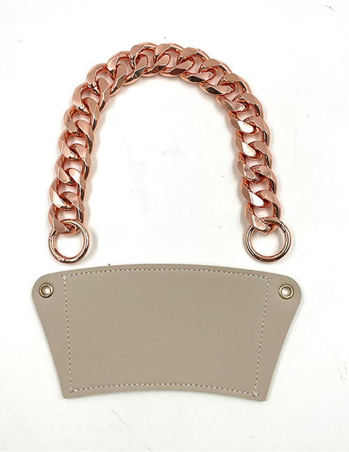 Fashion Light Gray Cup Set + Rose Gold Color Chain Removable Geometric Chain Coffee Cup Holder
