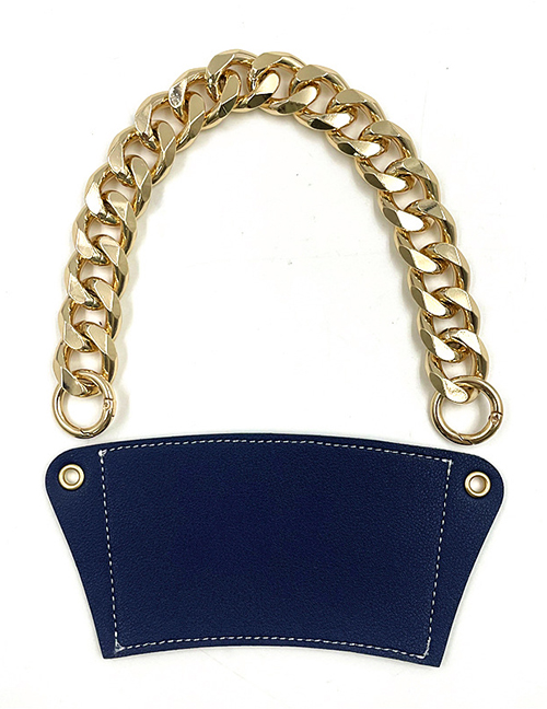 Fashion Dark Blue Cup Set + Gold Coloren Chain Removable Geometric Chain Coffee Cup Holder