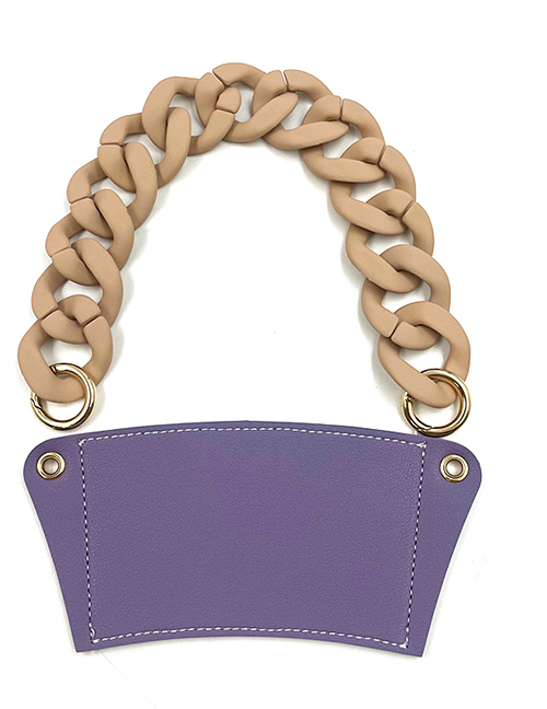 Fashion Purple Cup Sleeve + Pink Chain Removable Geometric Chain Coffee Cup Holder