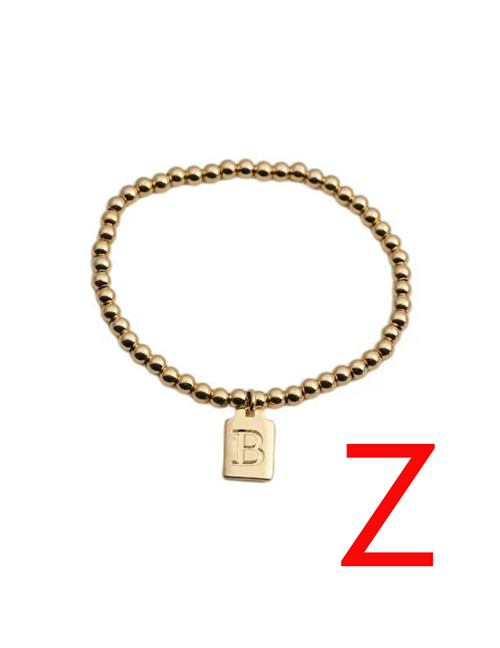 Fashion Z Gold-plated Copper Beaded Letter Brand Bracelet