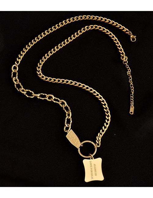 Fashion Gold Color Titanium Steel Letter Necklace