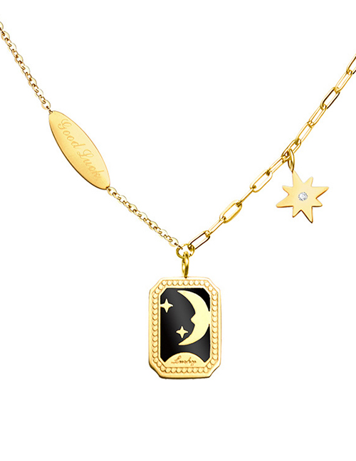 Fashion Gold Color Stainless Steel Xingyue Square Brand Letter Necklace