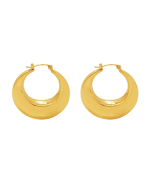 Fashion Gold Color Titanium Steel Gold-plated Geometric U-shaped Earrings