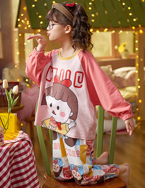 Fashion Ice Cream Girl (s-xl) Cotton Cartoon Print Children's Pajamas Set