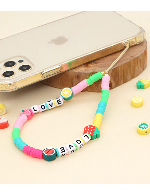 Fashion Rt-k210034b Acrylic Letter Beads Gradually Softened Ceramic Mobile Phone Lanyard