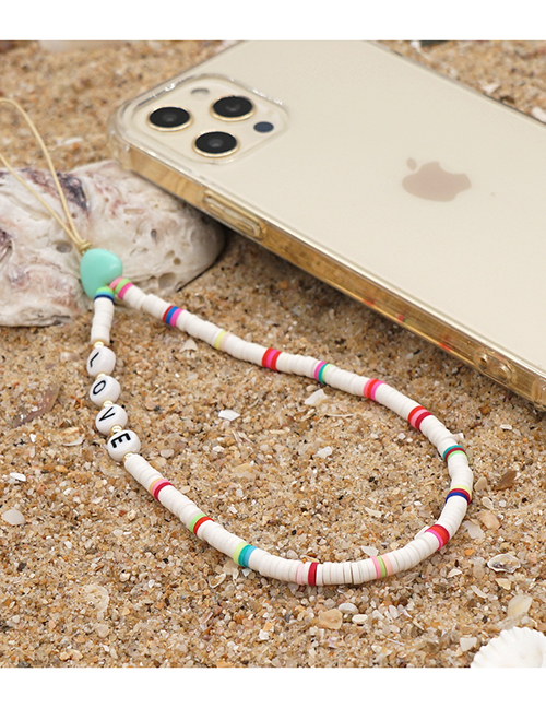 Fashion Rt-k210074b Letter Beads Beaded Soft Ceramic Phone Chain