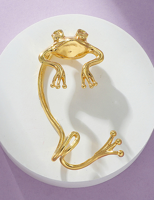 Fashion Gold Color Metal Frog Earrings Without Pierced Ears