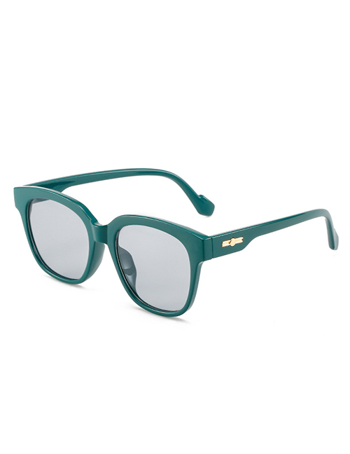 Fashion Green Frame Gray Piece Full Frame Square Sunglasses