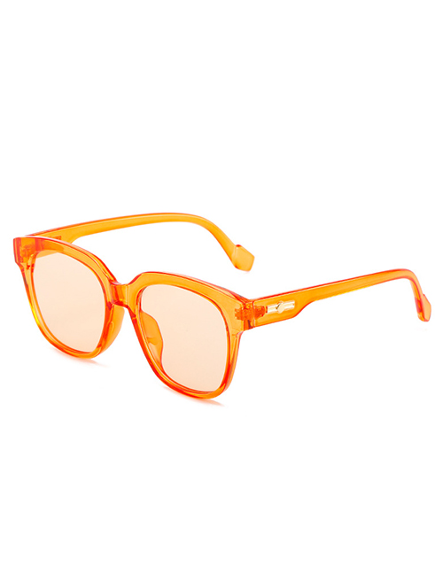 Fashion Orange Frame Powder Flakes Full Frame Square Sunglasses