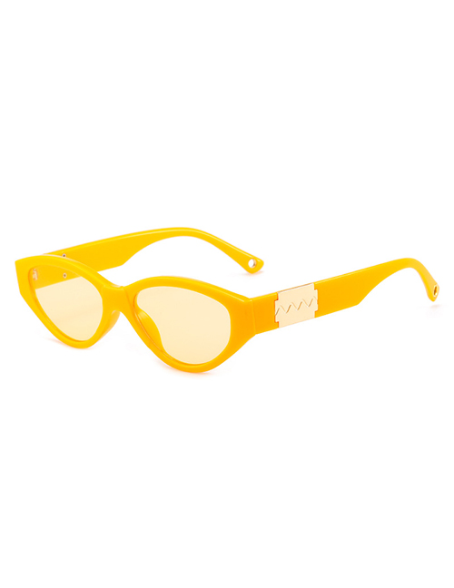 Fashion Yellow Frame Pc Cat Eye Sunglasses