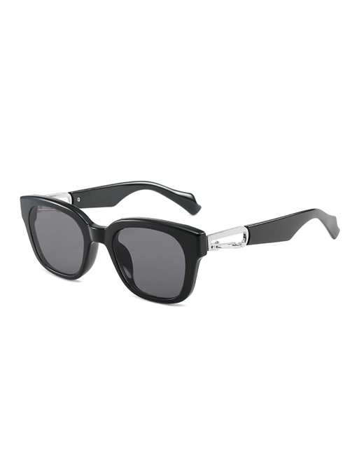 Fashion Black Frame Gray Piece Geometric Square Sunglasses