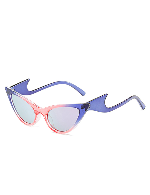 Fashion Purple Frame With Purple Sheet Pc Color Contrast Cat Eye Sunglasses