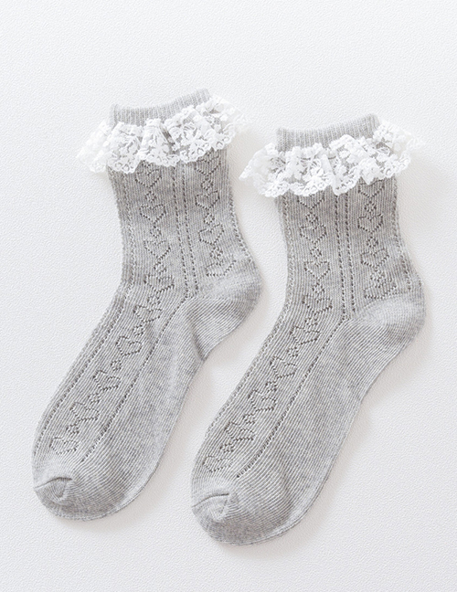 Fashion Grey Lace Socks