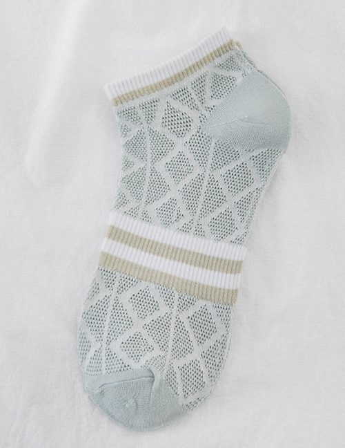 Fashion Grey Pure Color Hollow Mesh Cotton Socks