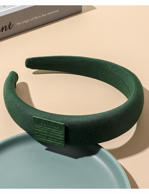 Fashion Green Sponge Headband-letter Card Square Penalty Sheet Labeled Sponge Broad-border Headband