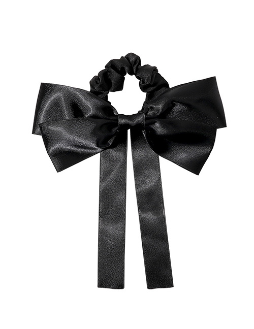 Fashion Black Bow Hair Tie Black Bow Pleated Hair Tie