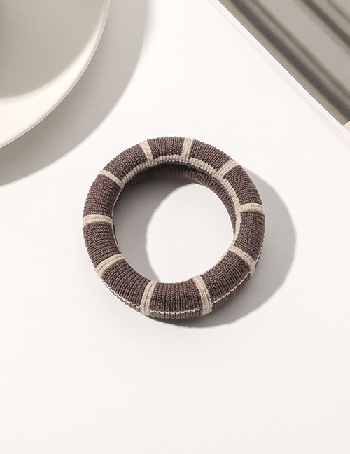 Fashion Grid Milk Coffee Fabric Stretch Seamless Hair Loop