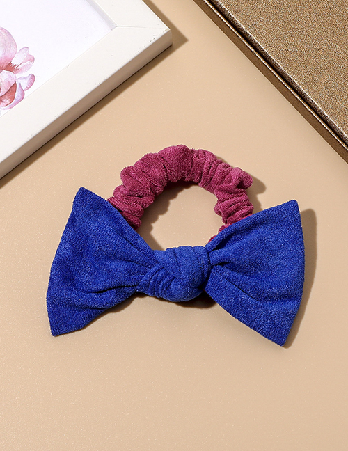 Fashion Sapphire Suede Color Matching Bow Hair Tie
