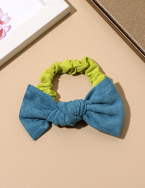 Fashion Kong Lan Suede Color Matching Bow Hair Tie
